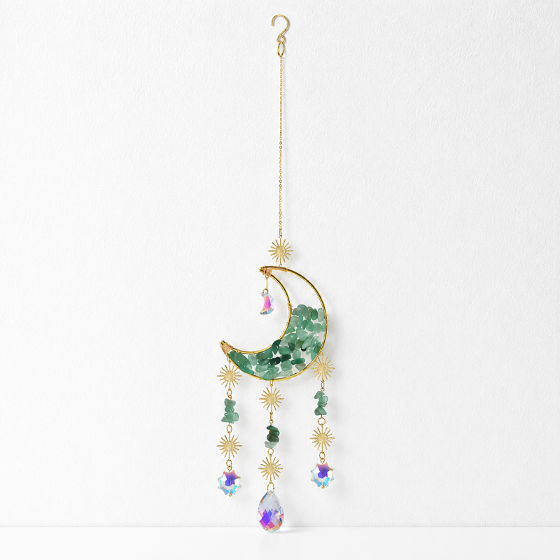 CouldNook Gemstone Moon Suncatcher Ornament - Cascading Star Drops