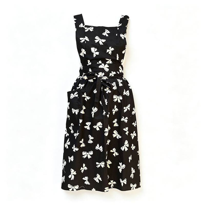 CouldNook Bow Print Crossback Apron - Graphic Kitchen Accent