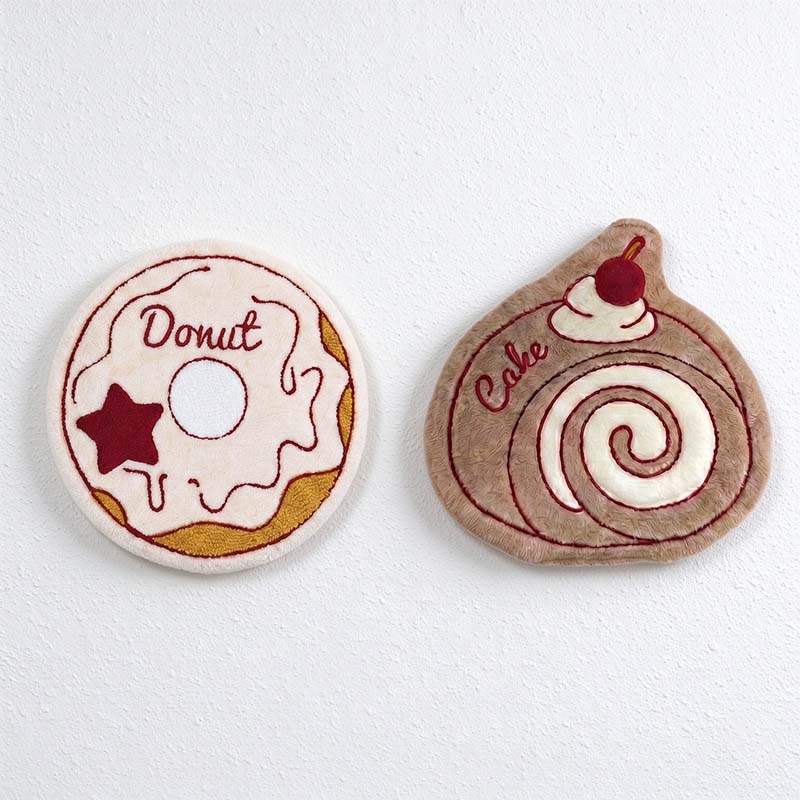 CouldNook Dessert Hanging Hand Towel - Shaped Fleece And Embroidered Details