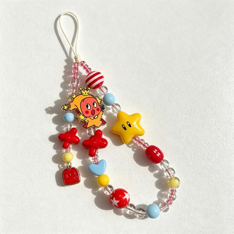 CloudNook Star Character Beaded Chain‑Cartoon Phone Wrist Lanyard