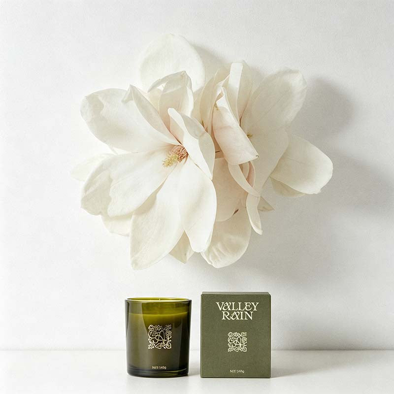 CouldNook Glass Jar Scented Candle - Foil Emblem And Dark Lidded Vessel