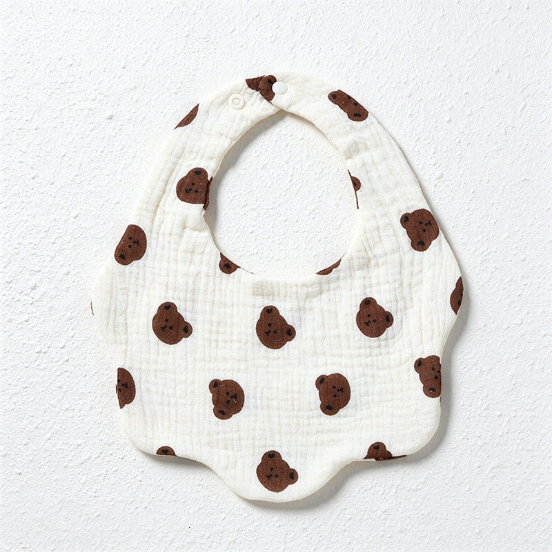 Six-Layer Cotton Gauze Baby Bib with Scalloped Edge