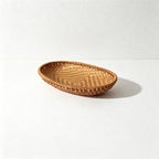 CloudNook Woven PVC Tray‑Oval Snack Storage Basket