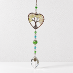CouldNook Tree of Life Heart Hanging - Beaded Strand And Faceted Drop