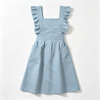 CouldNook Blue Ruffle Apron - Calm Pinafore Kitchen Layer