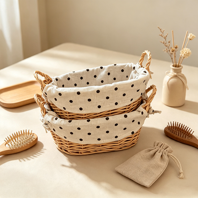 CouldNook Polka Dot Organizer Basket - Gentle Shelf Storage