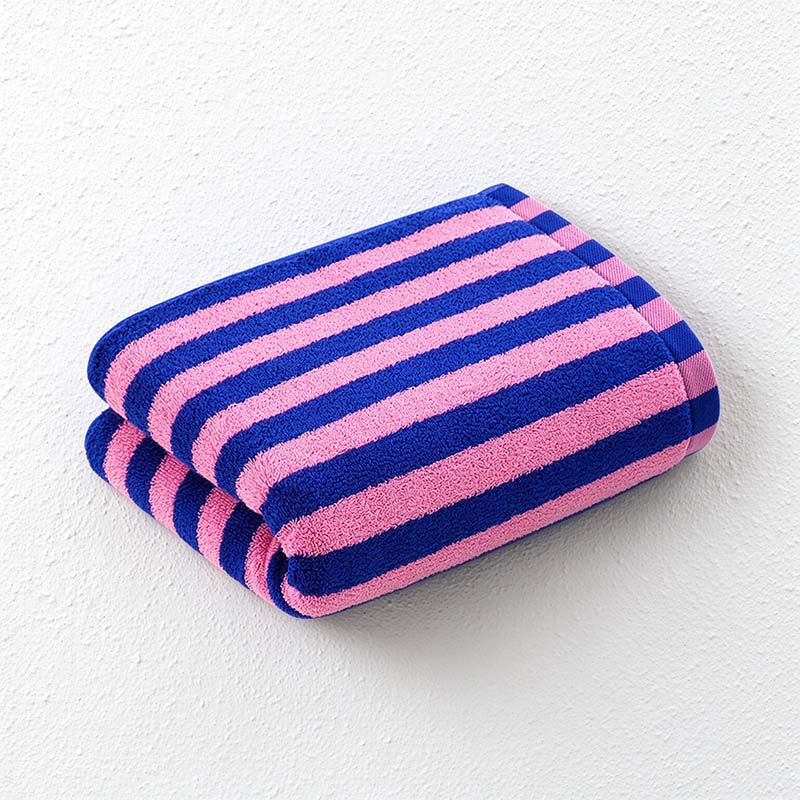 CouldNook Striped Cotton Towel - Bold Color Pairings And Terry Texture