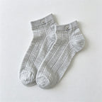 CouldNook Embroidered Ankle Socks - Small Heart Accent
