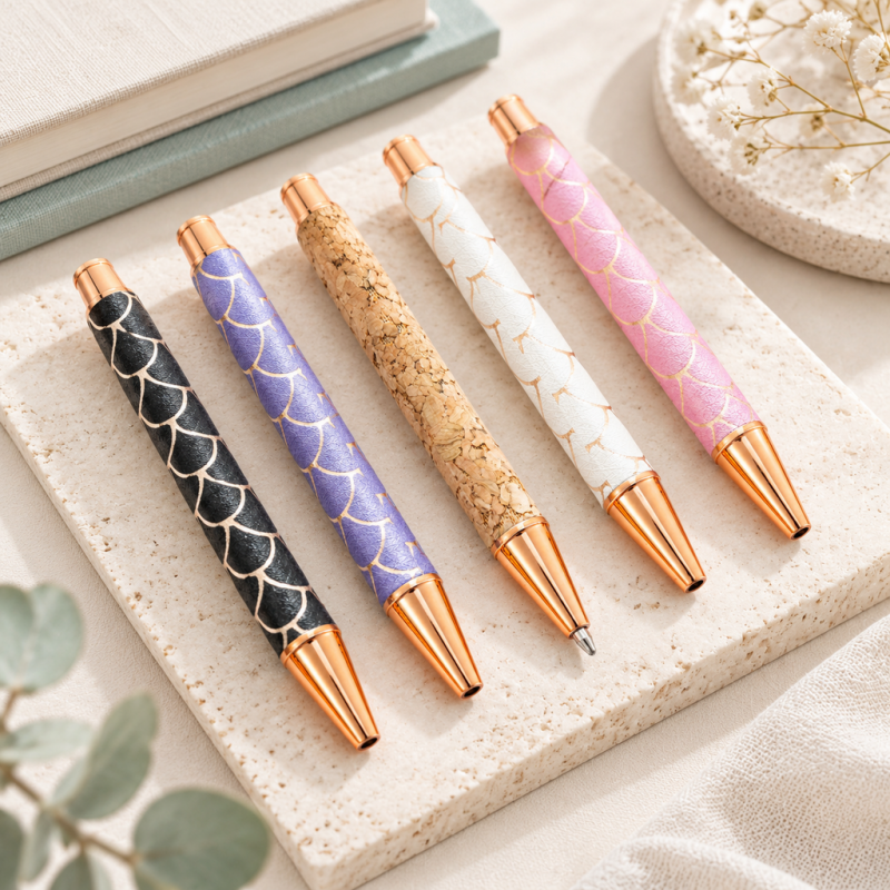 CouldNook Patterned Ballpoint Pen - Grid, Scale and Spotted Barrel Designs