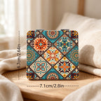 Boho Tile Print Compact Mirror with Folding Case