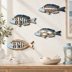 CouldNook Fish Wall Plaque - Painted Motifs and Shaped Outline