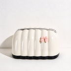 CouldNook Bow Tissue Box - Ribbed Sides And Spring Platform