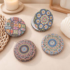 CouldNook Patterned Compact Mirror - Round Glitter Cover and Dual Mirrors