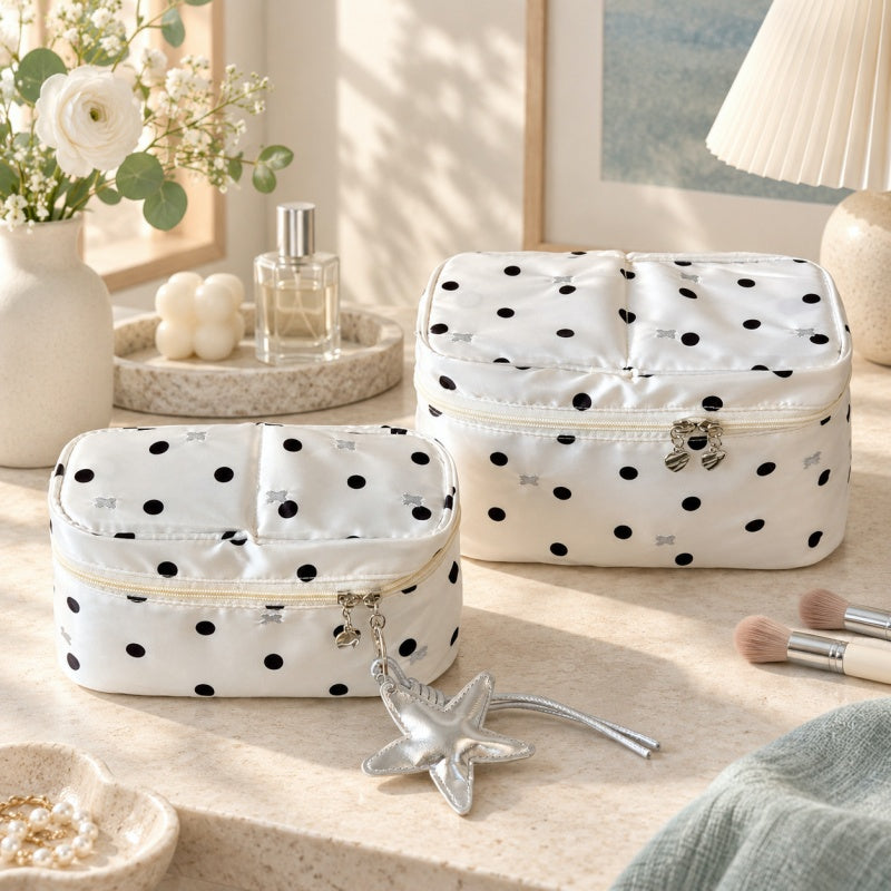 CouldNook Divided Makeup Case - Polka Dot Exterior