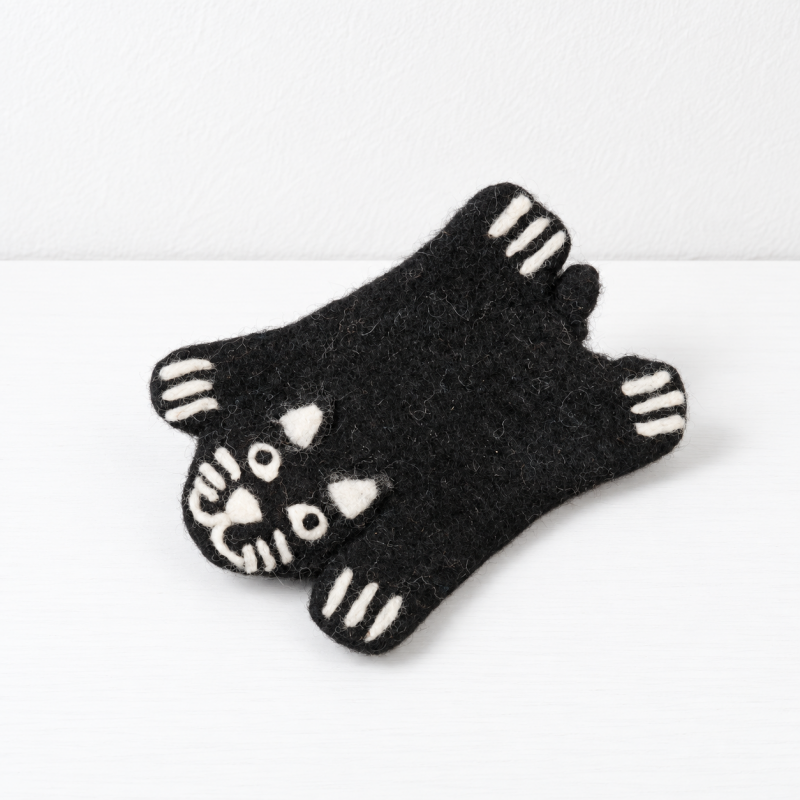 CouldNook Felted Animal Coaster - Sculpted Character Shapes Accent