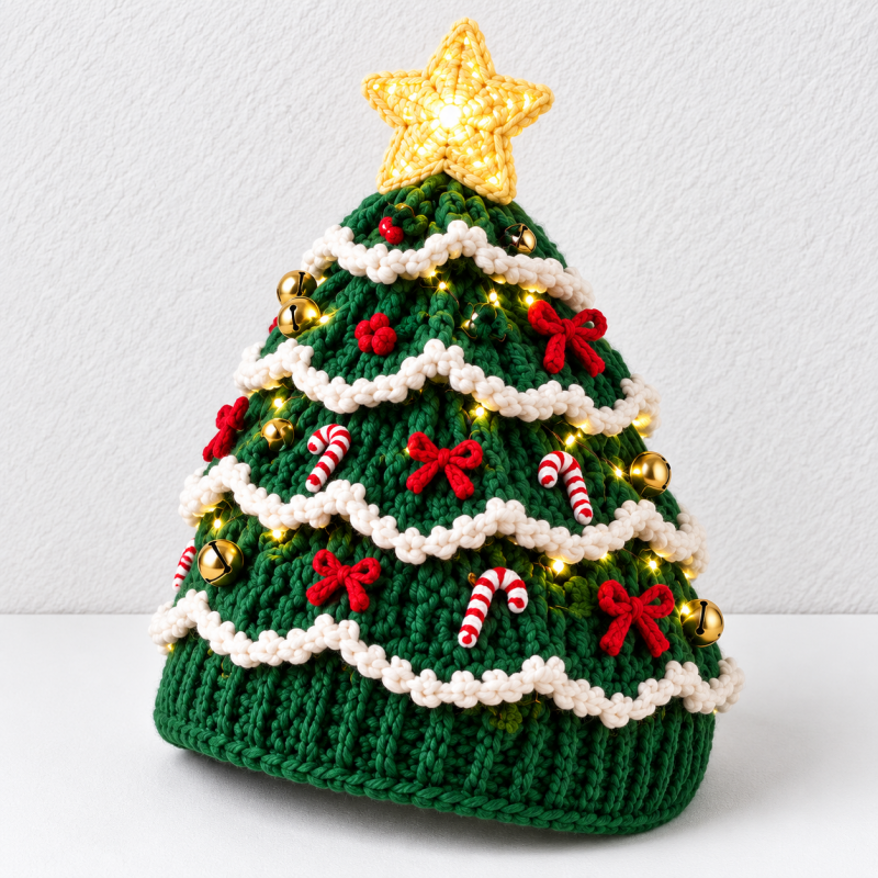 CouldNook Christmas Tree Crochet Hat Material Kit - Layered Branches