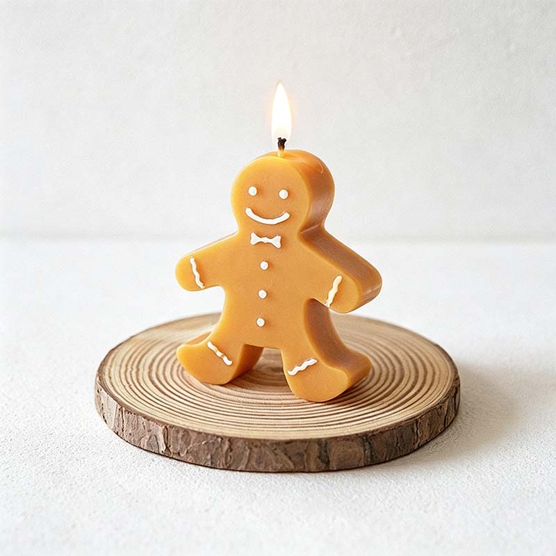 CouldNook Gingerbread Figure Scented Candle - Smiling Face And Icing Details