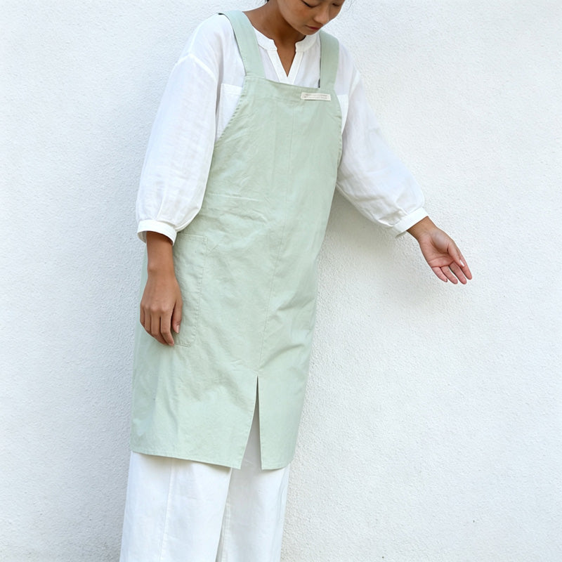 CouldNook Cotton Pinafore Apron - Wide Straps and Side Pockets