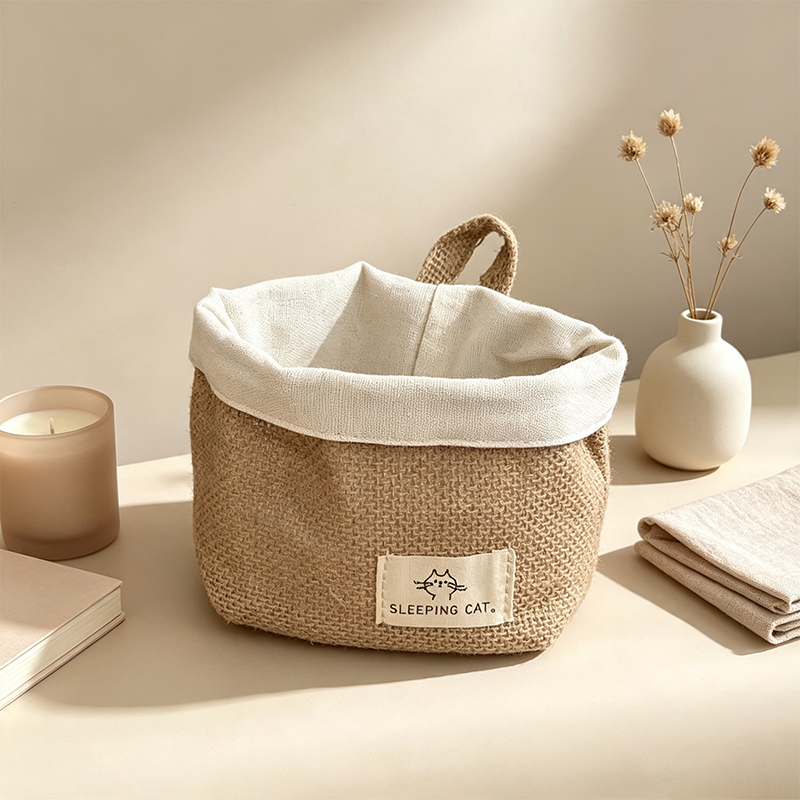 CouldNook Small Hanging Lined Organizer Basket - Simple Storage Accent