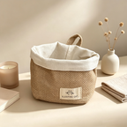 CouldNook Small Hanging Lined Organizer Basket - Simple Storage Accent