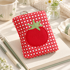 CouldNook Tomato Travel Organizer - Gingham Cover And Fold-Out Jewelry Storage