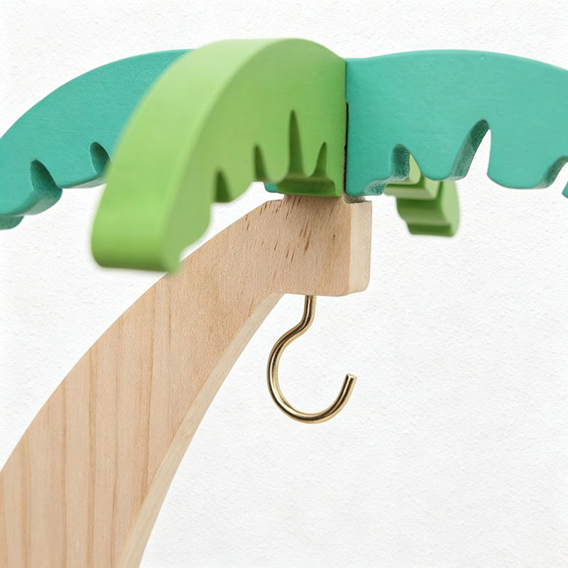 CouldNook Wooden Banana Hanger - Leaf Top Counter Stand
