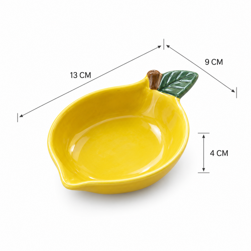CouldNook Fruit Sauce Dish - Leaf and Stem Details