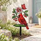 CouldNook Cardinal Decoration - Floral Bird Silhouette and Branch Detail