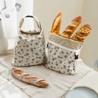 CouldNook Linen Beeswax Bread Bag - Buckle Closure and Floral Print