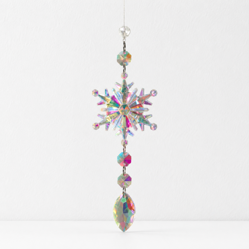 CouldNook Snowflake Crystal Suncatcher Ornament - Four Hanging Designs