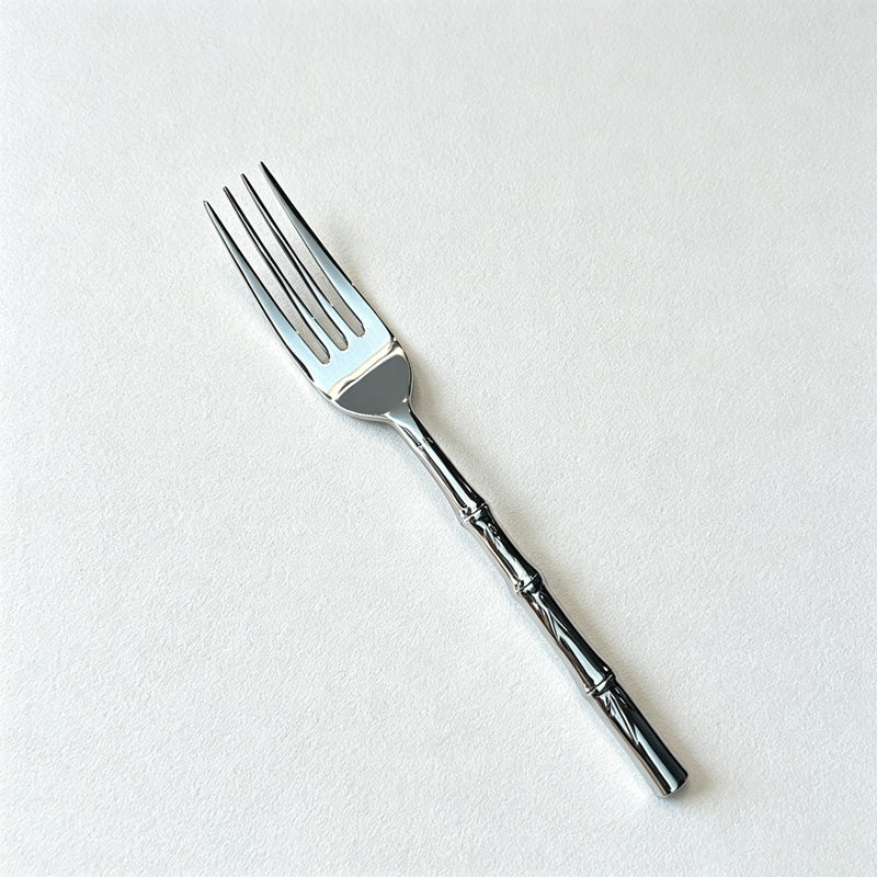 CouldNook Stainless Steel Cutlery Set - Bamboo-Style Textured Handles