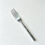 CouldNook Stainless Steel Cutlery Set - Bamboo-Style Textured Handles
