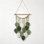 CouldNook Cotton Leaf Wall Hanging - Layered Leaves and Beaded Strands