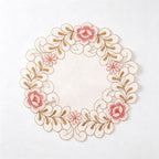CouldNook Floral Embroidered Placemat - Scalloped Lace Border Collection