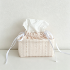 CouldNook Tiny Print Tissue Box - Soft Gathered Table Cover