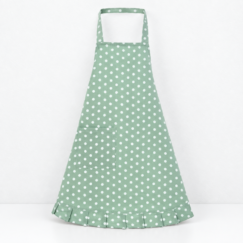 CouldNook Ruffled Kitchen Apron - Polka Dot Pattern Kitchen Wear
