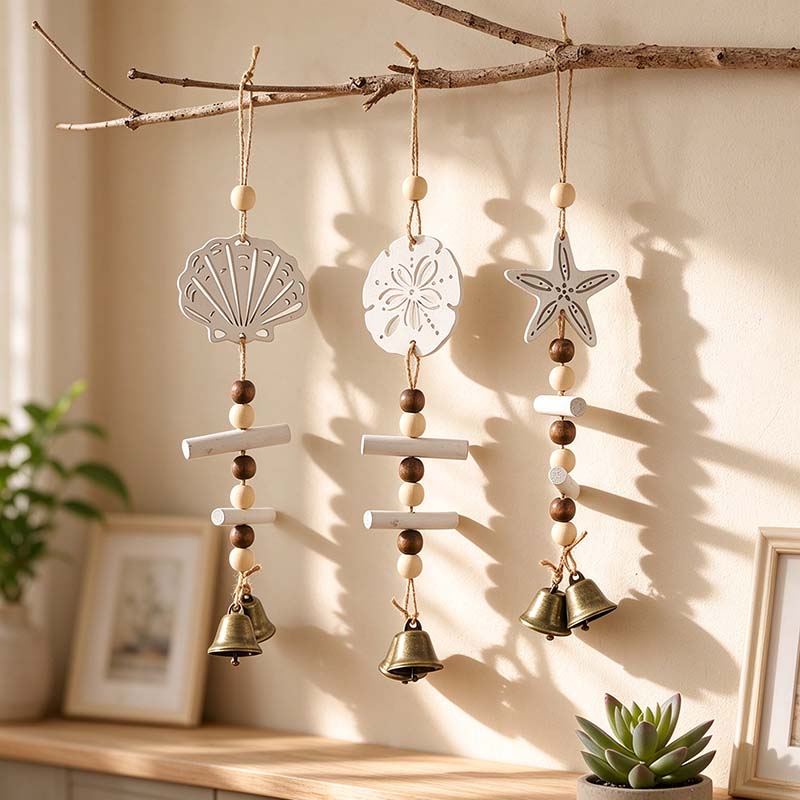 CouldNook Coastal Bell Hanging - Beads and Cutouts