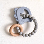 CouldNook Animal Teether - Beaded Loop and Shaped Wooden Pieces