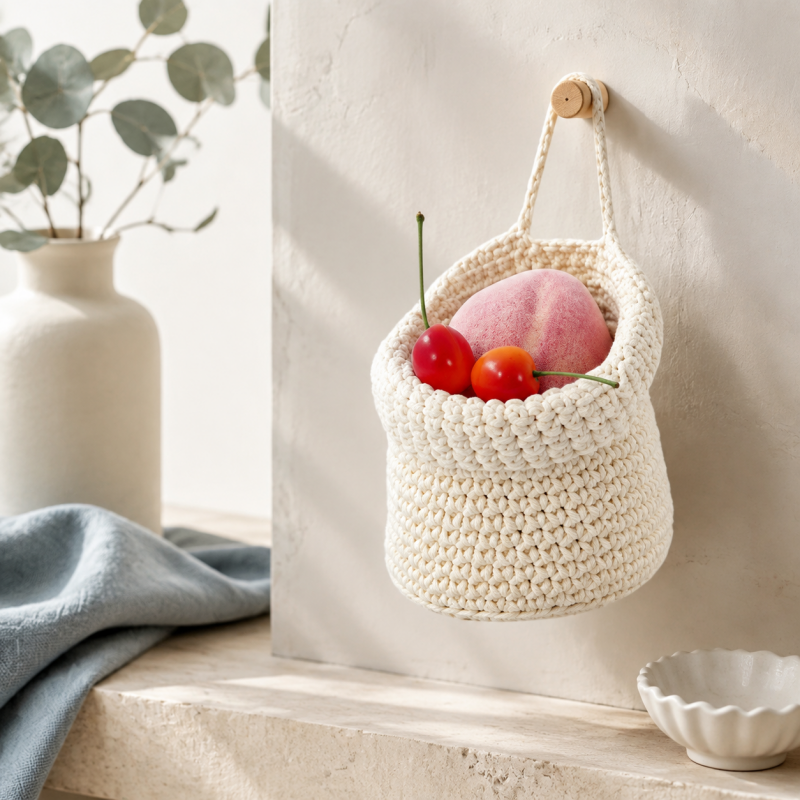 CouldNook Woven Hanging Produce Basket Set - Three Graduated Sizes