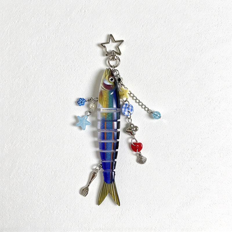 CouldNook Segmented Fish Keychain - Beaded Side Charms