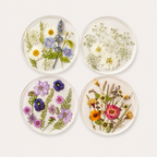 CouldNook Transparent Acrylic Flower Coaster - Tabletop Home Accent
