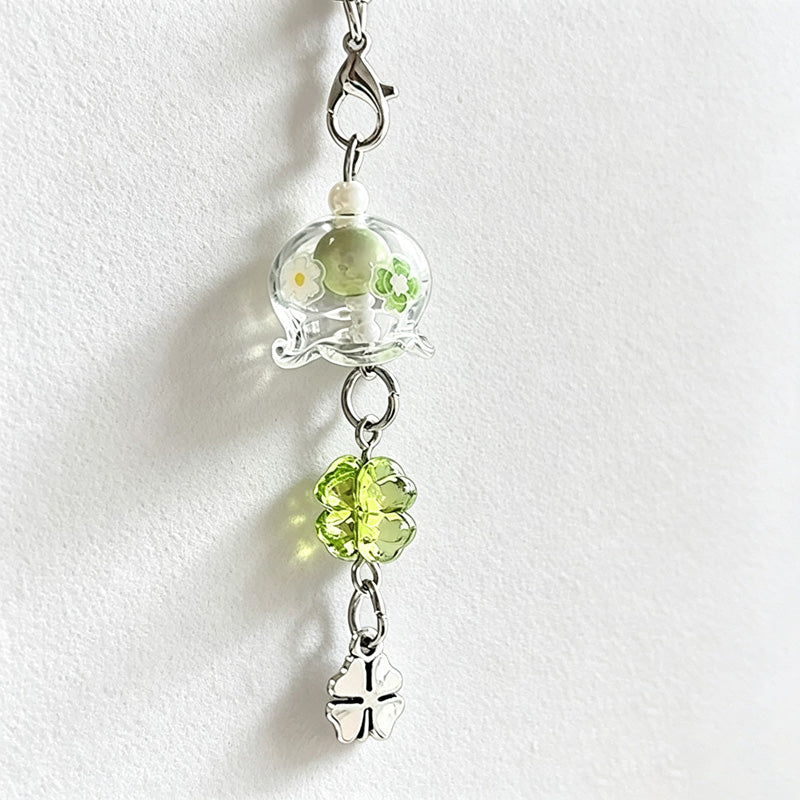 CloudNook Phone Charm Strap-Clover Wind Chime Pendant Design
