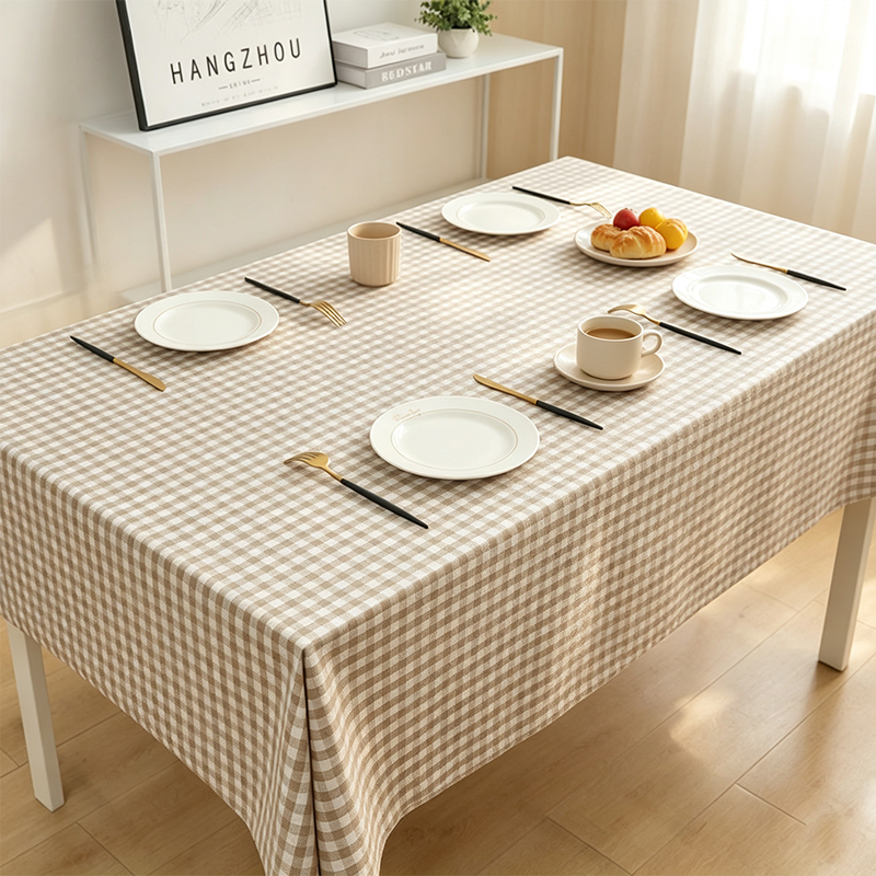 CouldNook Checked Tablecloth - Easy Wipe Dining Table Cover