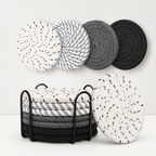 CouldNook Braided Cotton Coaster Set - Spiral Color Collections
