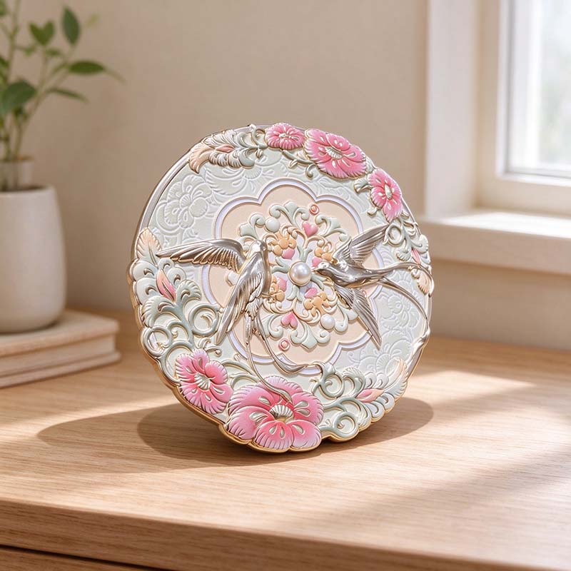 CouldNook Bird And Flower Mirror - Raised Decorative Back And Scrollwork