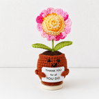 CouldNook Yarn Plant Pot Ornament - Wooden Display Base