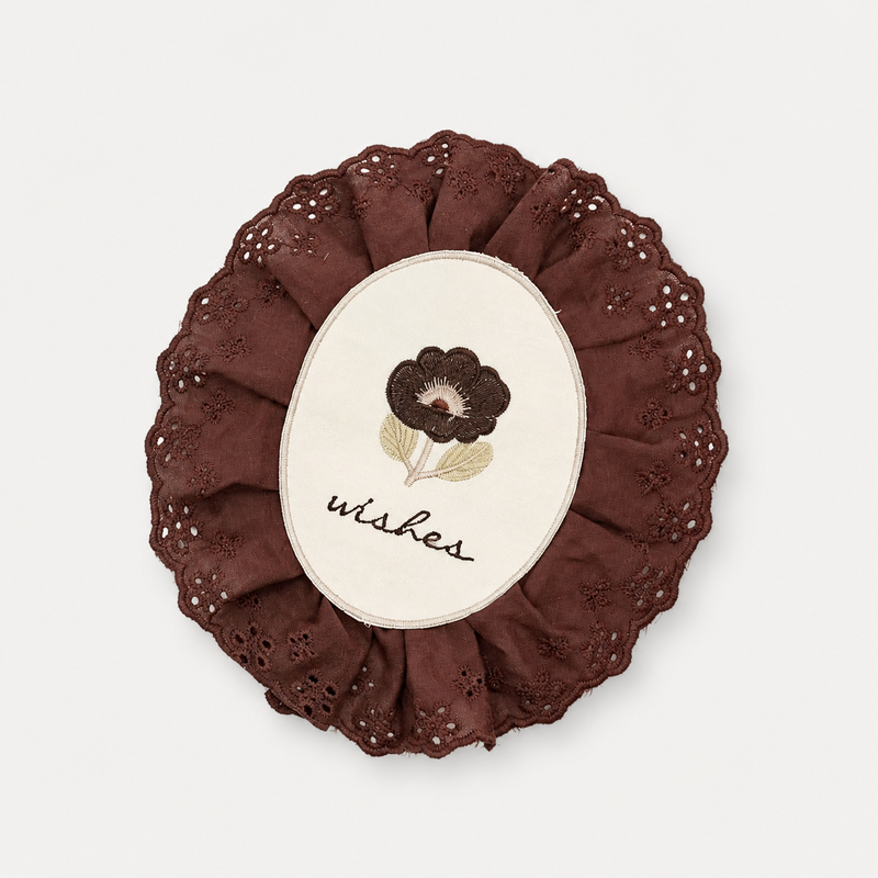 CouldNook Embroidered Ruffle Coaster-Tabletop Decor Accent