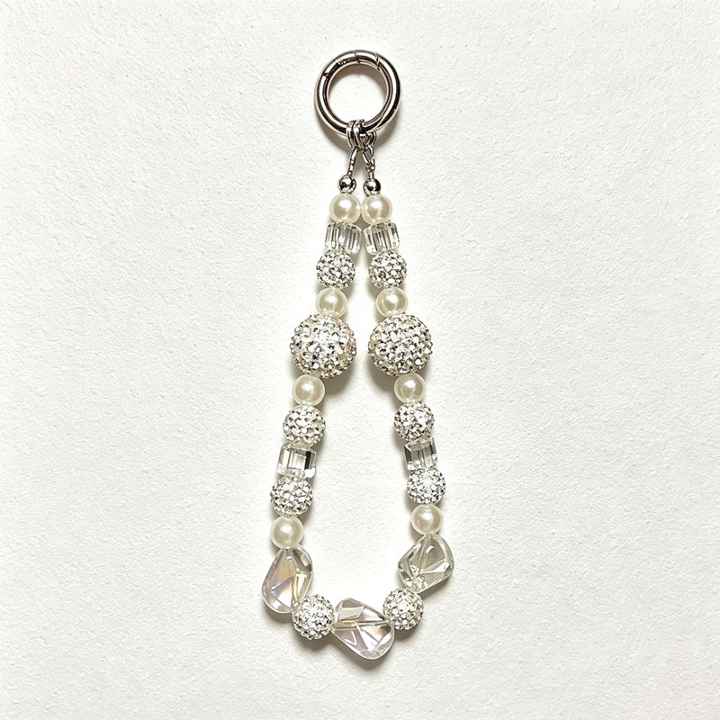 CloudNook Beaded Phone Wrist Strap-Sparkling Rhinestone Pearl Chain