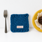 CouldNook Hand Knit Square Coaster - Chunky Textured Surface