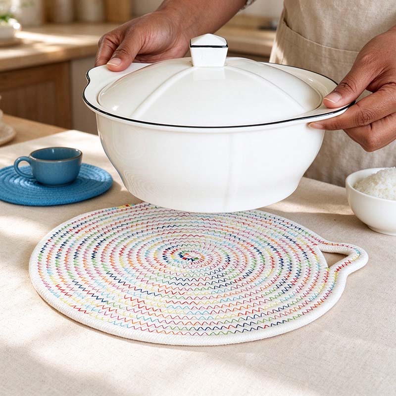 CouldNook Cat Ear Rope Table Mat - Round
